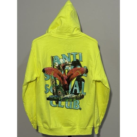 Anti Social Social Club Hoodie Traffic Yellow (ASSW338) Men's Size Small - Picture 3 of 5